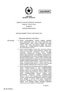 UU Penyesuaian Pidana 2026